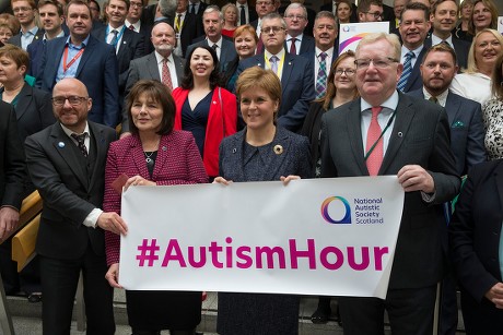 Autism Hour photocall at The Scottish Parliament, Edinburgh, Scotland, UK - 10 October 2019
