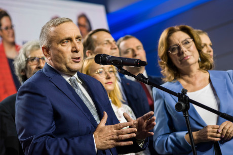 Preliminary announcement of election results, Warsaw, Poland - 13 Oct 2019