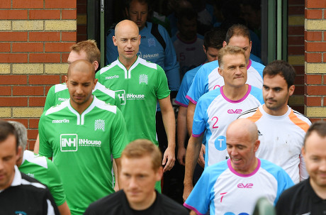 Labour Party Conference Liverpool Merseyside.- Stephen Kinnock MP(centre Green) - Labour Party V Media Football Match At Walton Park Football Grounds Liverpool.  - 23/9/18.