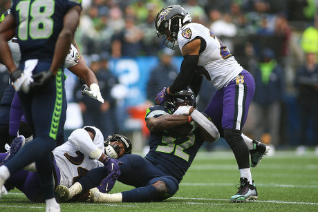 Seattle, WA, USA. 20th Oct, 2019. Baltimore Ravens running back Mark Ingram  II (21) runs the ball during a game between the Baltimore Ravens and  Seattle Huskies at CenturyLink Field in Seattle