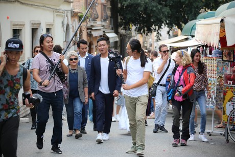 'Little Journey' TV show filming, Taormina, Sicily, Italy - 23 Oct 2019