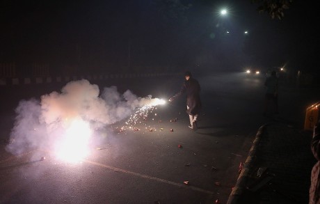 Indian People Burn Firecrackers During Diwali Editorial Stock Photo ...