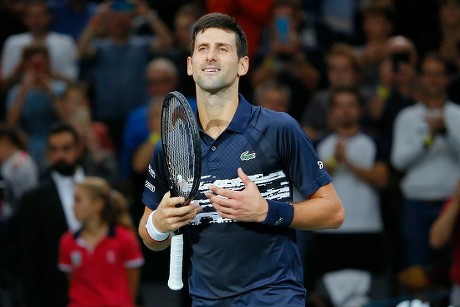 Novak Djokovic Celebrates Victory Editorial Stock Photo - Stock Image ...