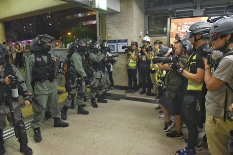 Riot Policemen Stand On Guard New Editorial Stock Photo - Stock Image ...