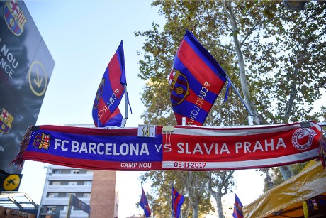 UEFA Champions League: Slavia Praha V Barcelona Editorial Image