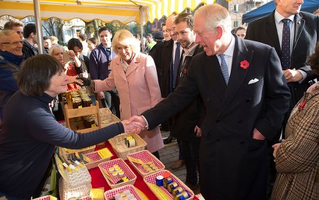 Prince Charles and Camilla Duchess of Cornwall visit to Swiss Cottage Farmers Market, London, UK - 06 Nov 2019