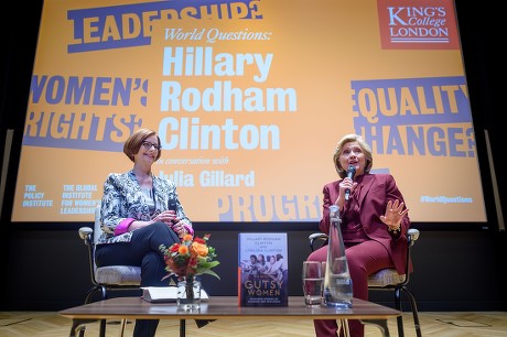 Hilary Clinton speaking at Bush House, London, UK - 13 Nov 2019