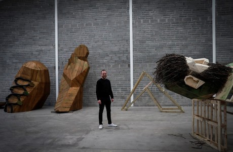 Marc Kelly 34years Old Sculptor Poses Editorial Stock Photo - Stock