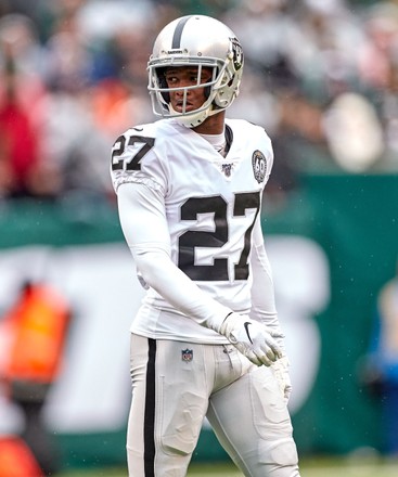 East Rutherford, New Jersey, USA. 24th Nov, 2019. Oakland Raiders free  safety Erik Harris (25) during a NFL game between the Oakland Raiders and  the New York Jets at MetLife Stadium in