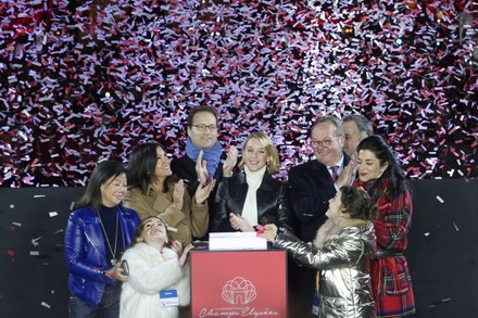 Switching on of the Champs Elysees Christmas illuminations, Paris, France - 24 Nov 2019