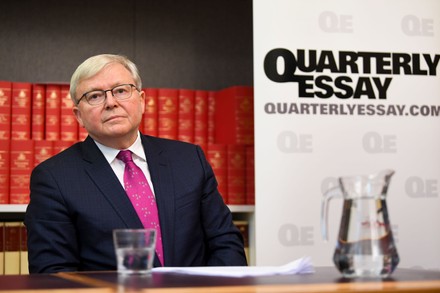 Former Australian prime minister Kevin Rudd at Quarterly Essay launch in Canberra, Australia - 26 Nov 2019