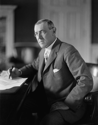 Us President Woodrow Wilson Sitting Desk Editorial Stock Photo - Stock ...