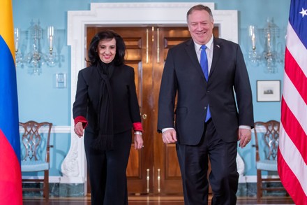 US Secretary of State Mike Pompeo meets with Colombian Foreign Minister Claudia Blum, Washington, USA - 19 Dec 2019