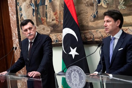 Libya GNA PM al-Sarraj in Rome, Italy - 11 Jan 2020