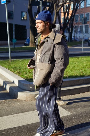 Street Style, Autumn Winter 2020, Milan Fashion Week Men's, Italy - 11 Jan 2020