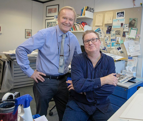 Daily Mail Cartoonist Mac ( Stanley Mcmurtry) And His Successor Paul Thomas In Mac's Studio.