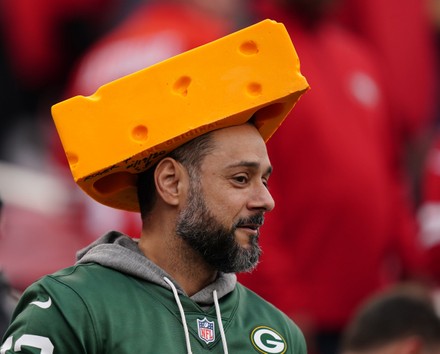 Green Bay Packers Fan Wearing Cheese Editorial Stock Photo - Stock Image