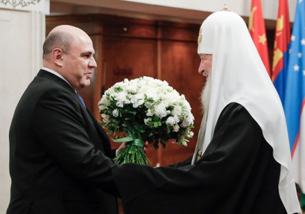 Russian Prime Minister Mikhail Mishustin and Patriarch Kirill meeting in Moscow, Russian Federation - 01 Feb 2020