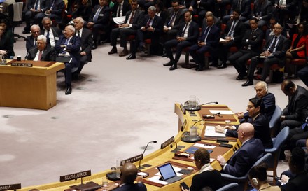United Nations Security Council meets Palestinian President, New York, USA - 11 Feb 2020