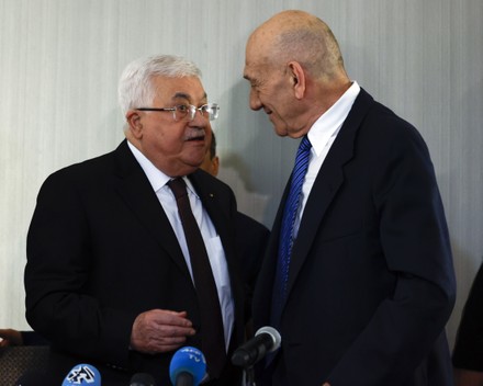 Abbas meets Olmert in New York, USA - 11 Feb 2020