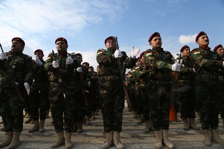 Kurdish Peshmerga Fighters March During Graduation Editorial Stock ...