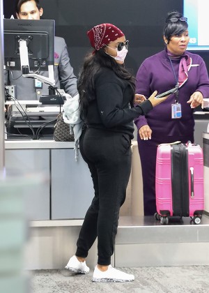 Angela Simmons at Los Angeles International Airport, USA - 12 Feb 2020