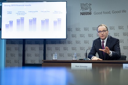 Nestle reports 2019 full-year results, Vevey, Switzerland - 13 Feb 2020