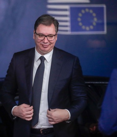 Serbian President Aleksandar Vucic Ahead Informal Editorial Stock Photo ...