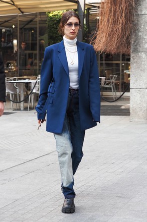 Bella Hadid Arriving Milan Linate Airport Editorial Stock Photo - Stock