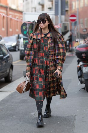 Street Style, Fall Winter 2020, Milan Fashion Week, Italy - 20 Feb 2020