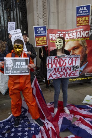 Don't Extradite Assange protest, London, UK - 22 Feb 2020