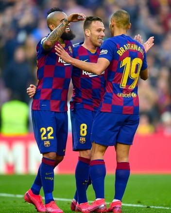 Arthur Melo Fc Barcelona Celebrates After Editorial Stock Photo - Stock ...