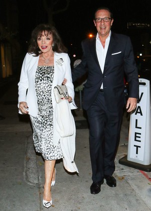 Joan Collins Percy Gibson Craigs Restaurant Redaktionelles Stockfoto