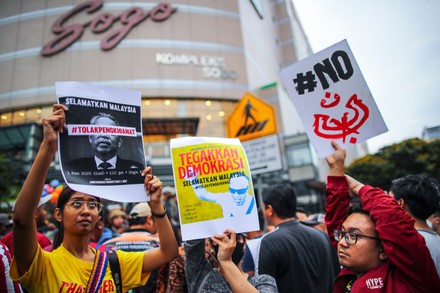 Demonstration to protest the ejection of the democratically elected government in Malaysia, Kuala Lumpur - 01 Mar 2020