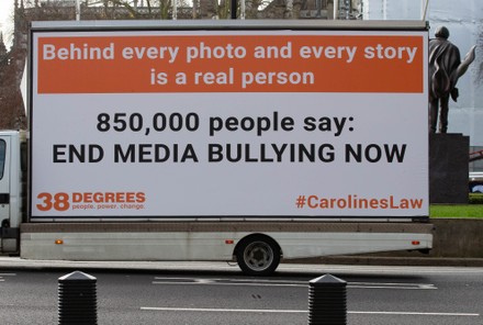Caroline's Law Ad Vans, London, UK - 3 Mar 2020