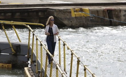 Infanta Elena crosses the first locks of the Panama Canal, Panama City - 05 Mar 2020