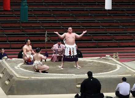 Osaka Grand Sumo Tournament opens without spectators, Japan - 08 Mar 2020
