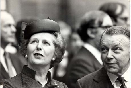 Baroness Thatcher Of Kesteven Prime Minister Margaret Thatcher And Francis Pym At The Foreign Office To Meet The Arab League Deligation.