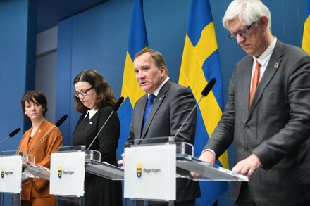 Swedish government announces measures against coronavirus pandemic, Stockholm, Sweden - 17 Mar 2020