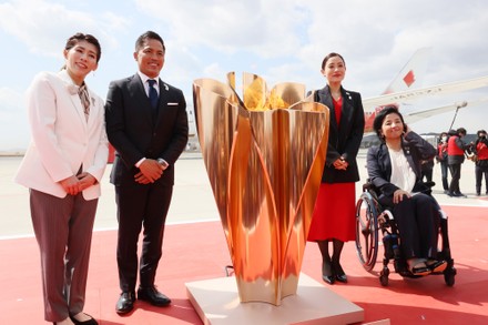 Tokyo Olympic Flame Arrival Ceremony  at Matsushima base, Miyagi, Japan - 20 Mar 2020