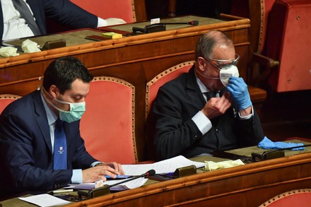 Italian Prime Minister Giuseppe Conte reports to Senate, Rome, Italy - 26 Mar 2020