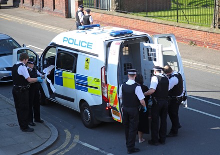 Police Officers Ignoring Social Distancing Rules Editorial Stock Photo