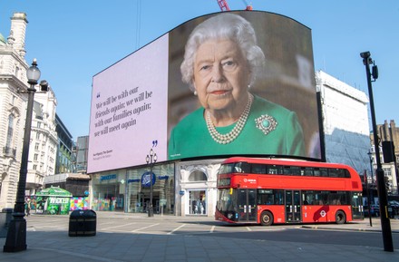 Queen Elizabeth Ii On Bilboard Piccadilly Editorial Stock Photo - Stock ...