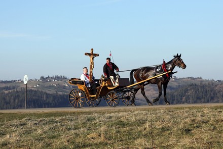 Catholic Priest Holds Cross He Rides Editorial Stock Photo - Stock ...