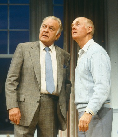 Ray Cooney 'Playwrght and Director with Donald Sinden on the set of 'Out of Order' Play performed at the Shaftsbury Theatre, London, UK 1991 - 11 Apr 2020