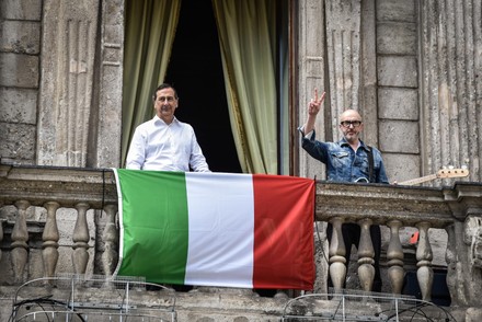 Milan mayor sings popular protest folk song Bella ciao to mark Italy's 75th Liberation Day - 25 Apr 2020