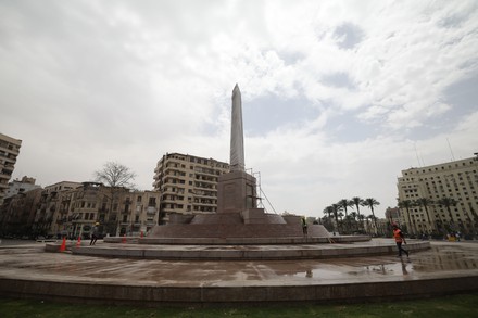 Renovation work in Tahrir square, Cairo, Egypt - 27 Apr 2020