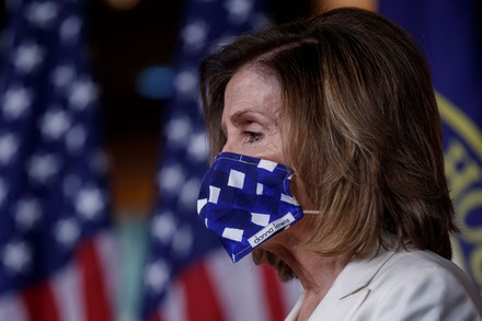 Speaker of the House Nancy Pelosi participates in a press conference during the COVID-19 coronavirus pandemic, Washington, USA - 30 Apr 2020