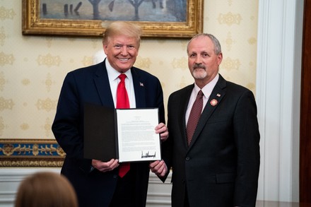 US President Donald J. Trump participates in a Presidential Recognition Ceremony, Washington, USA - 01 May 2020