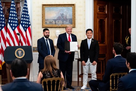 President Donald Trump participates in a Presidential Recognition Ceremony: Hard Work, Heroism, and Hope, Washington, District of Columbia, USA - 01 May 2020